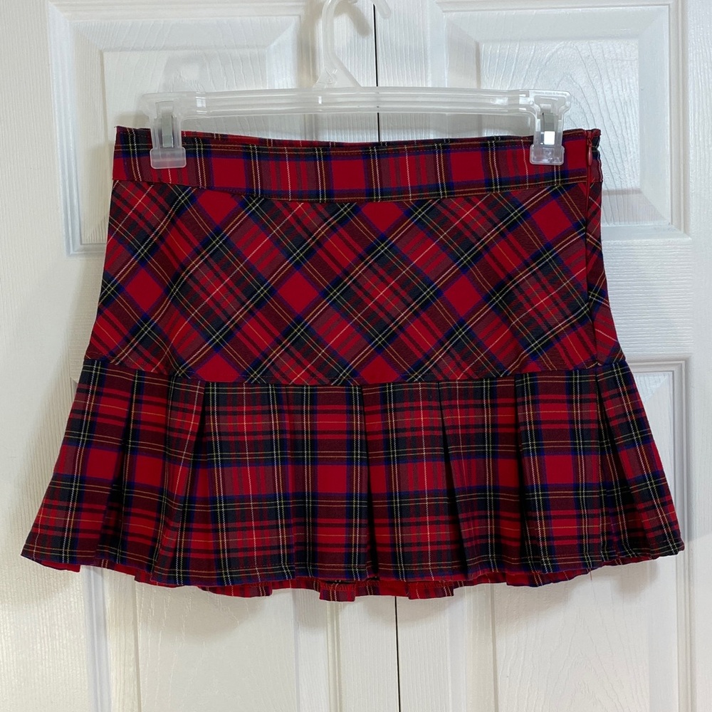 2 for $25 - Ardene Red and Black Plaid Mini Skirt, M